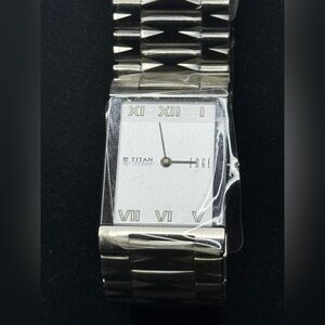 Titan Edge White Dial Analog Stainless Steel Strap Watch